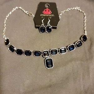 Paparazzi Necklace Set Blue Gemstones